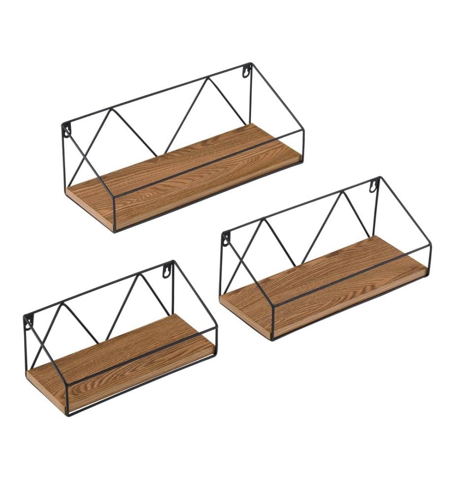 Wandregal Kolding 3tlg. verschiedene Grössen Dunkler Holzton