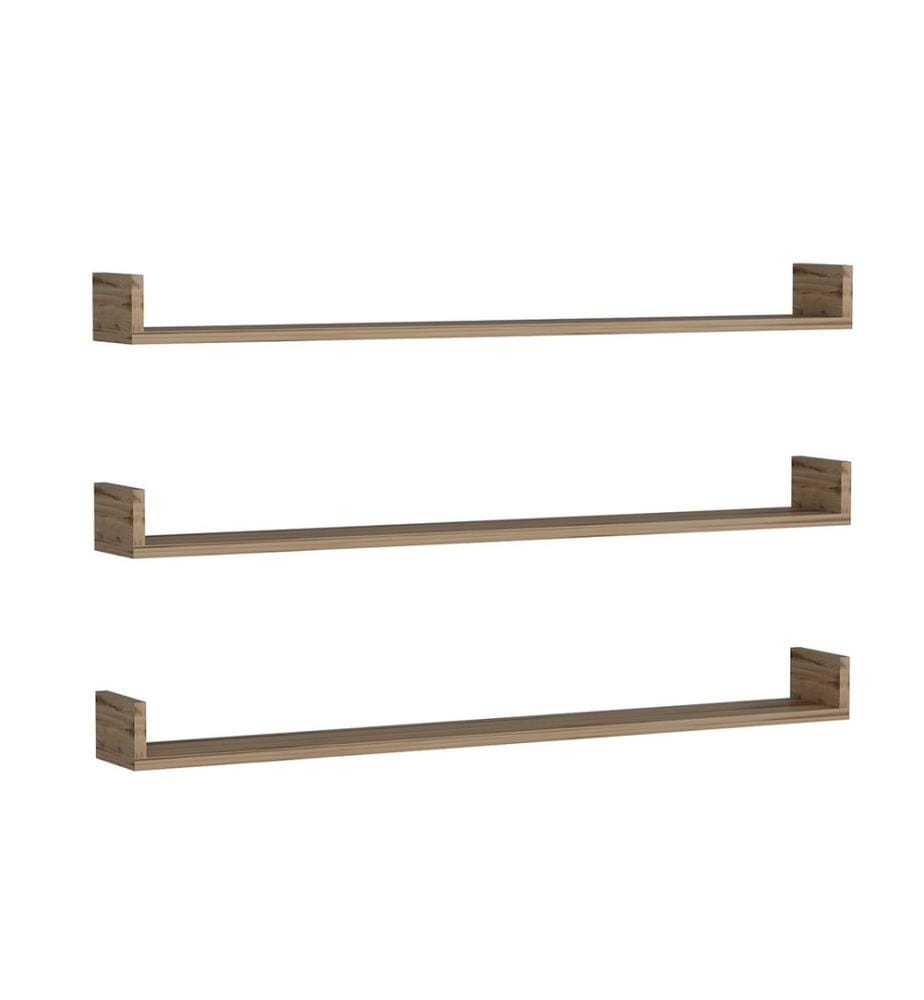 Wandregal-Set Arden 10x120x15 cm Eiche. rustikal