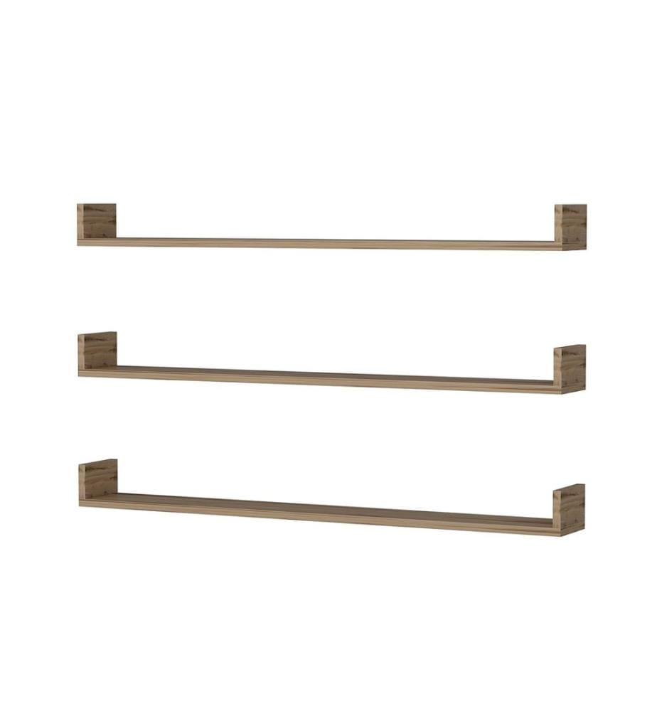Wandregal-Set Arden 10x120x15 cm Eiche. rustikal
