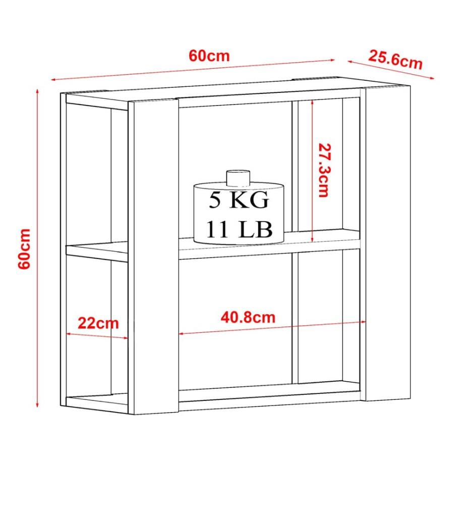 Wandregal Rakkestad 60x60x25.6 cm Weiss