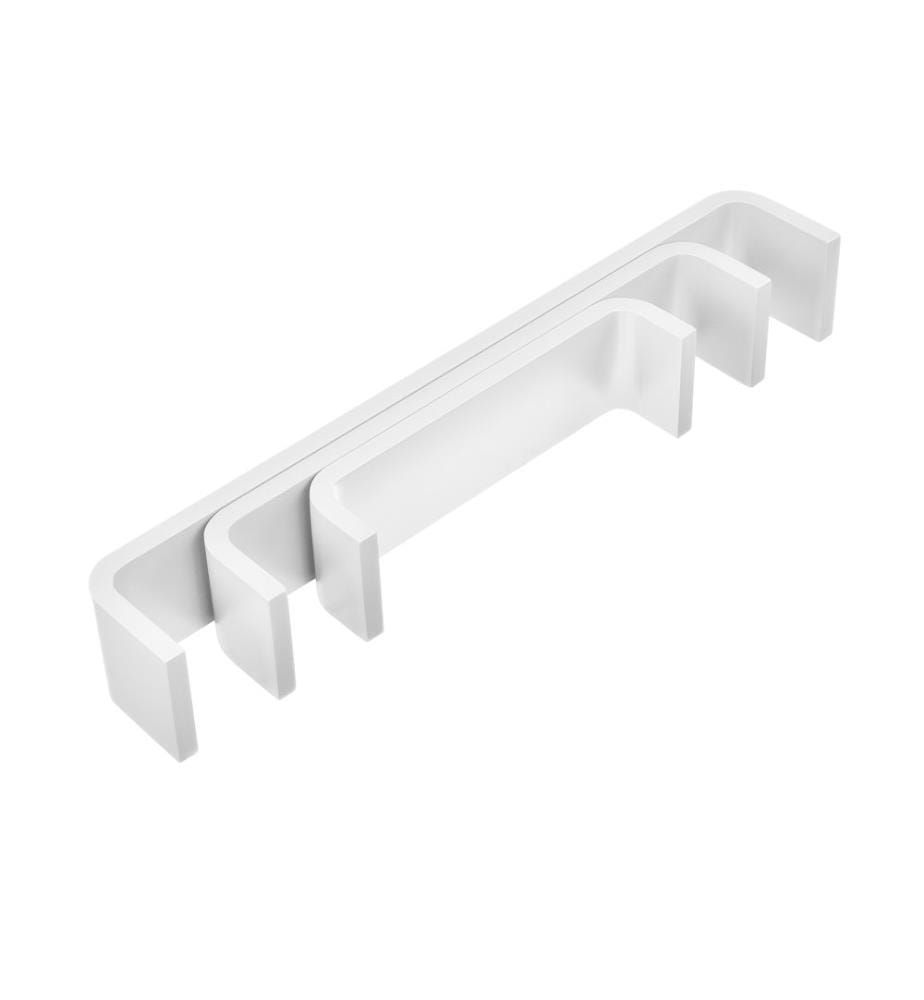 Lot de 3 étagères murales Greiz, style tendance rétro, blanc mat