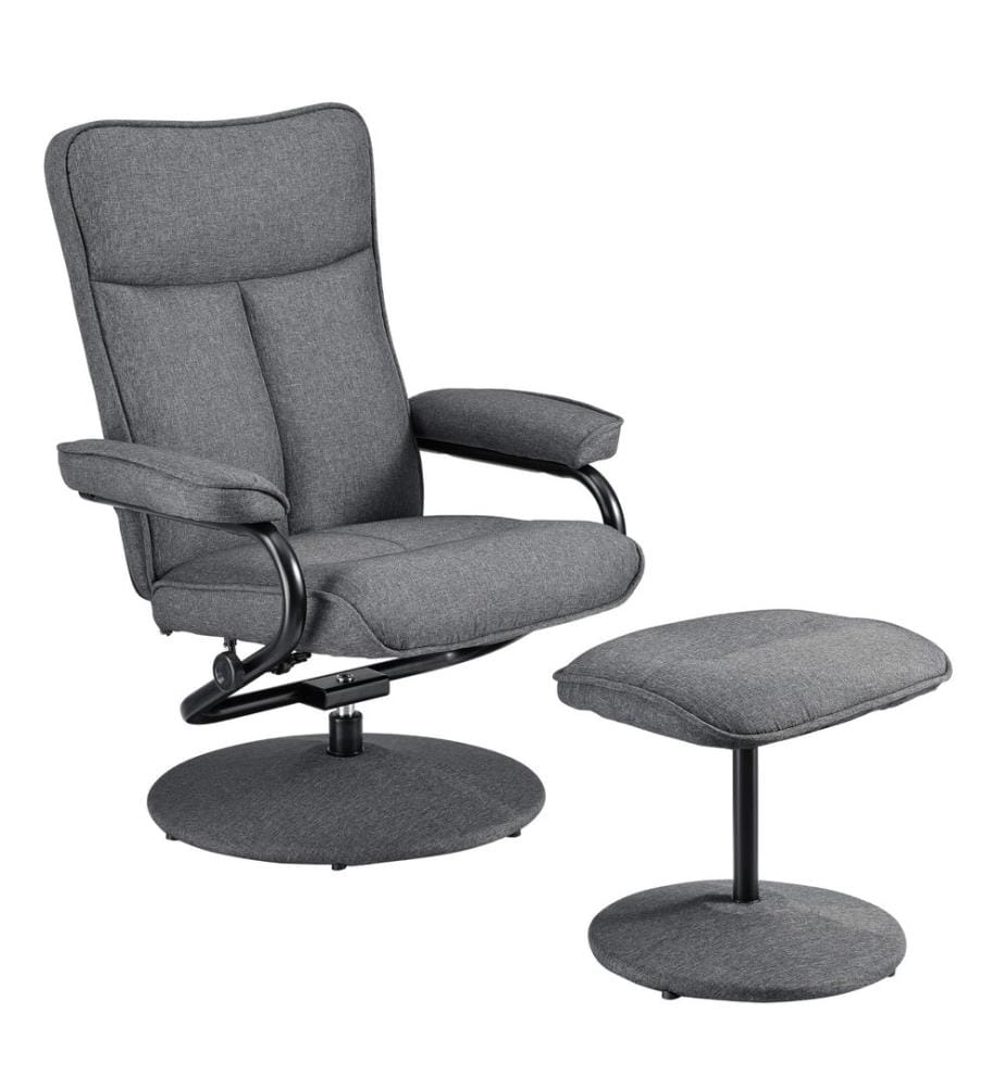 Fauteuil relax Lohja 108 x 79 x 77 cm, réglable, avec repose-pieds, en tissu