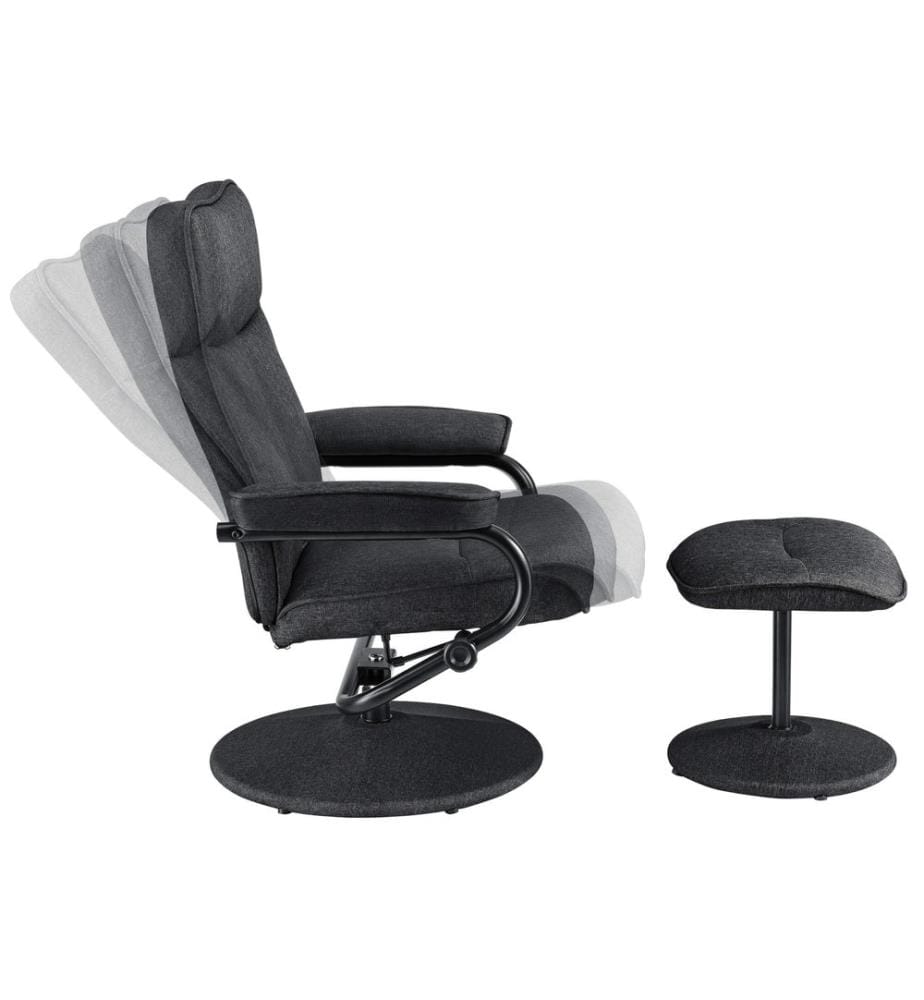 Relaxsessel Lohja 108x79x77 cm verstellbar mit Fusshocker Stoff