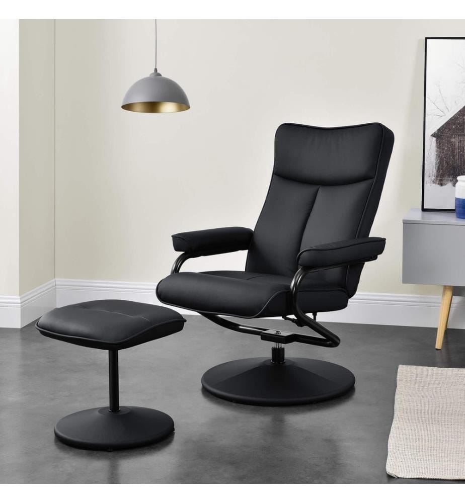 Poltrona relax Lohja 108x79x77 cm, regolabile, con poggiapiedi