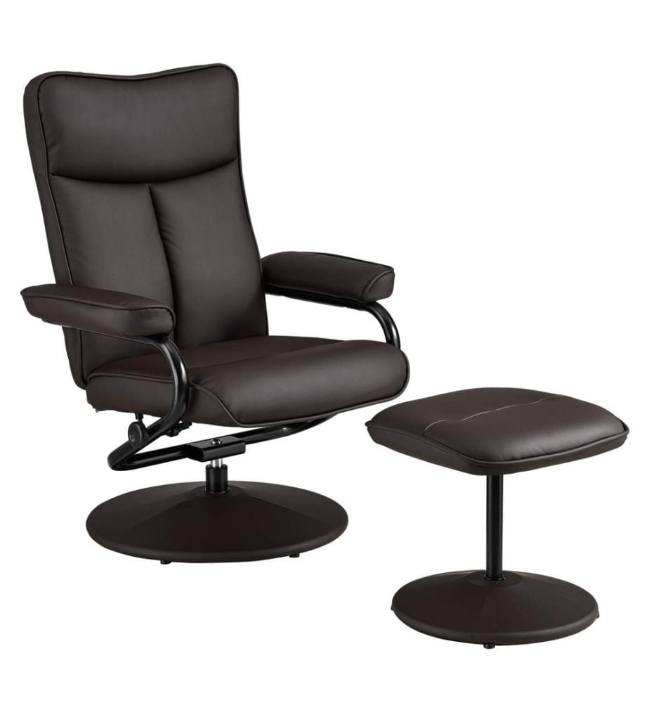 Relaxsessel Lohja 108x79x77 cm verstellbar mit Fusshocker Braun