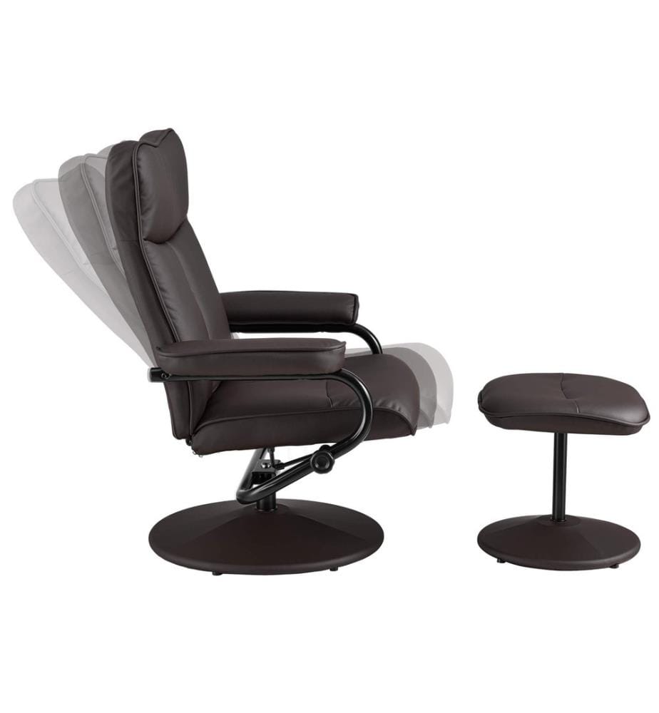 Relaxsessel Lohja 108x79x77 cm verstellbar mit Fusshocker Braun