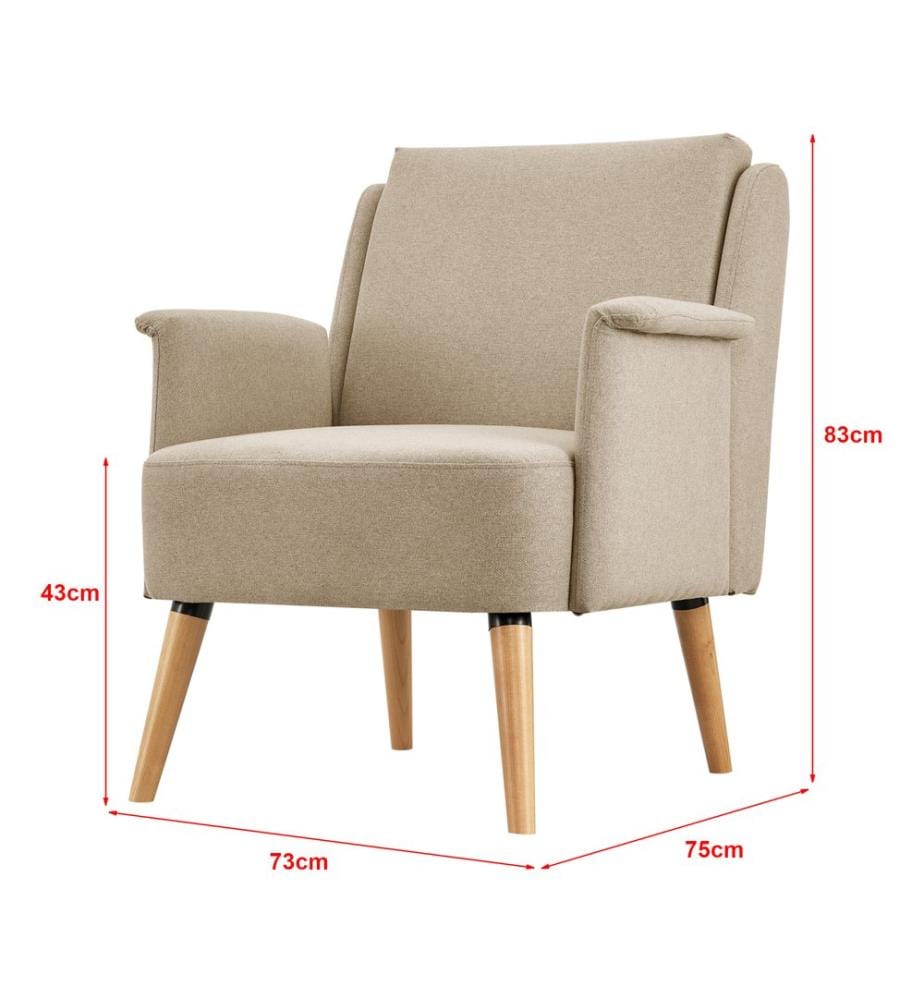 Fauteuil rembourré Edling Beige