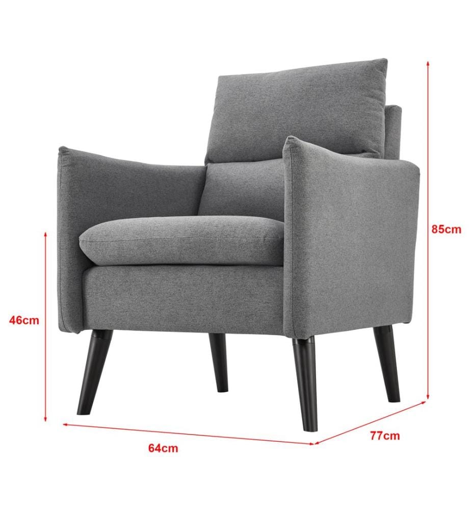 Fauteuil rembourré Eitting gris
