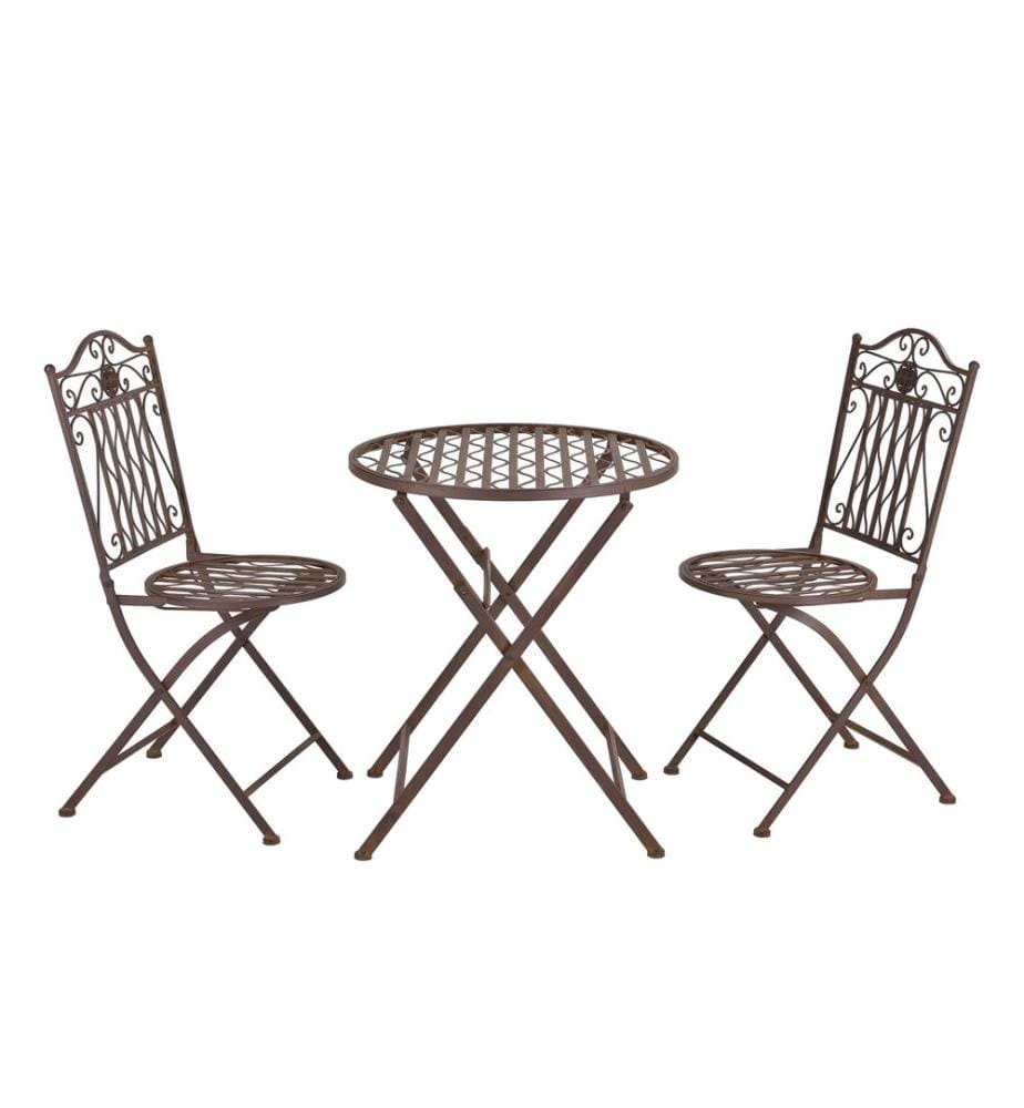 Bistro Set Biella 3-tlg. Edelrost-Braun