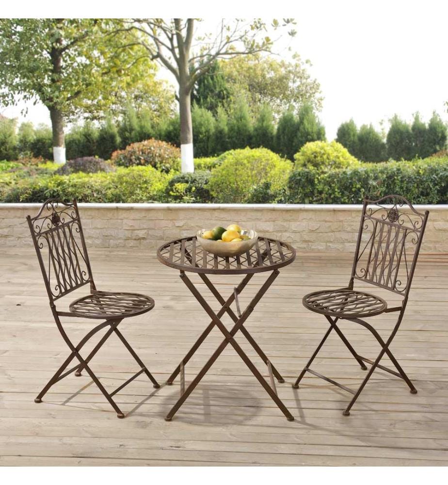 Bistro Set Biella 3-tlg. Edelrost-Braun