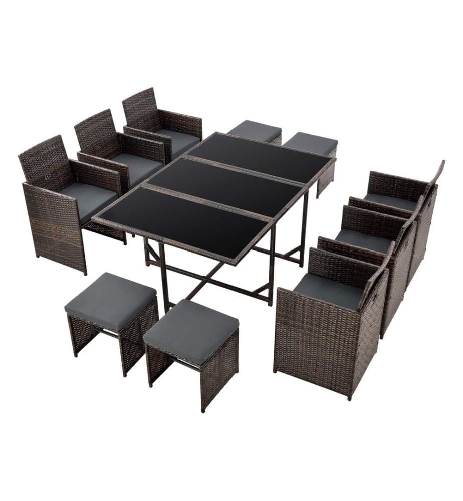 Polyrattan Sitzgruppe Laredo XL Braun meliert