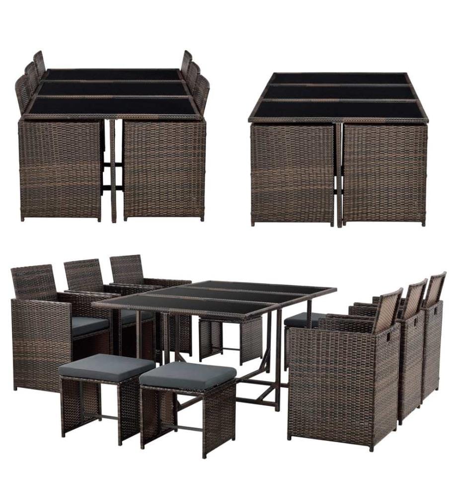 Polyrattan Sitzgruppe Laredo XL Braun meliert