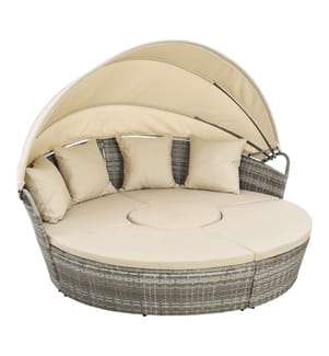 Sonneninsel 145x180 cm Sitzgruppe 4-Teilig Grau Creme