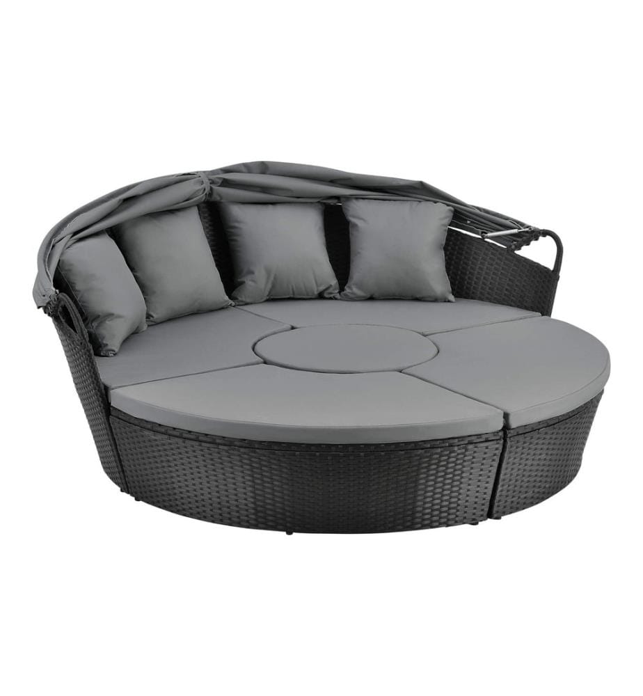 Sonneninsel 145x180 cm Sitzgruppe 4-Teilig Schwarz Grau