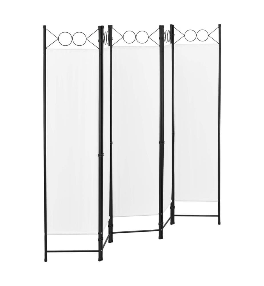 Paravent Raumteiler Saragossa 5-teilig 200x171 cm Weiss