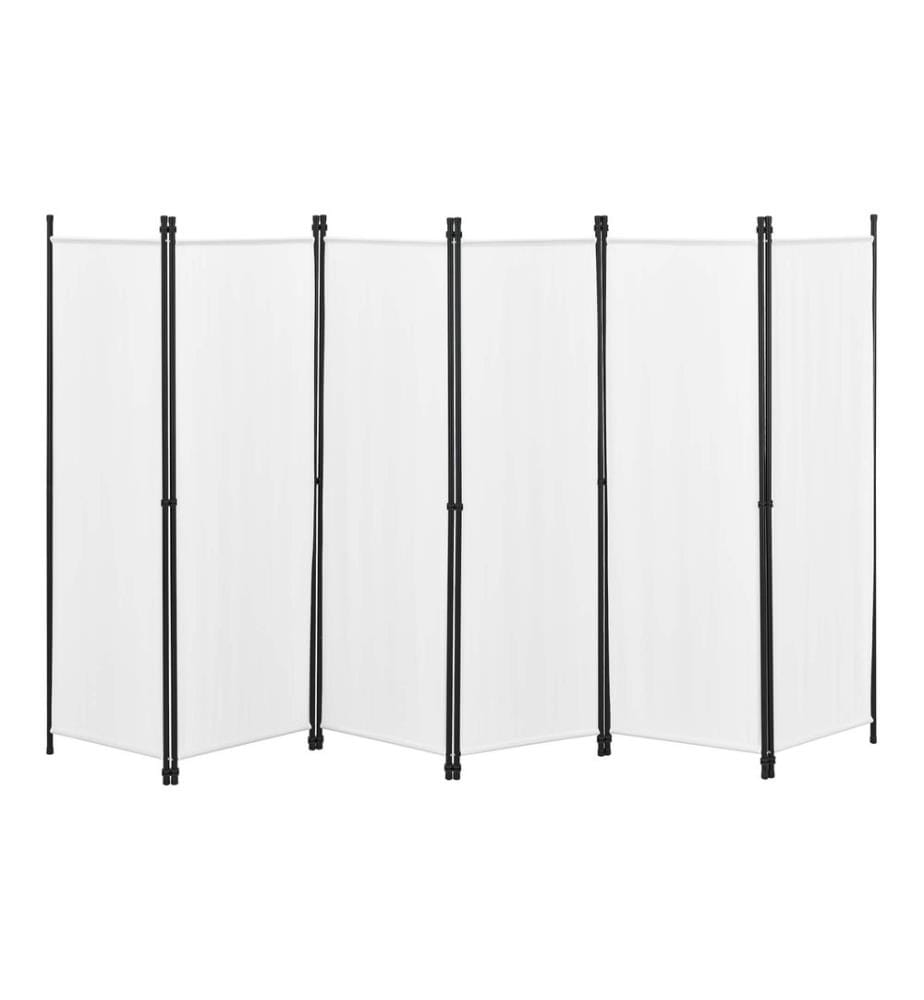 Paravent Raumteiler Huesca 6-teilig 300x171 cm Weiss