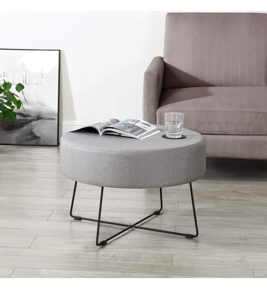 Couchtisch Nelson Ø 60 cm Polster Grau Schwarz