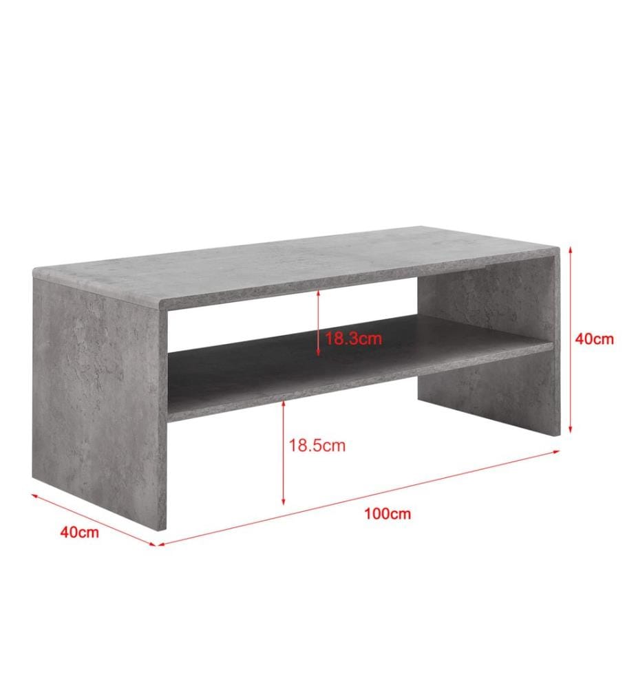 Couchtisch Trier 100x40x40 cm mit Ablage Betonoptik