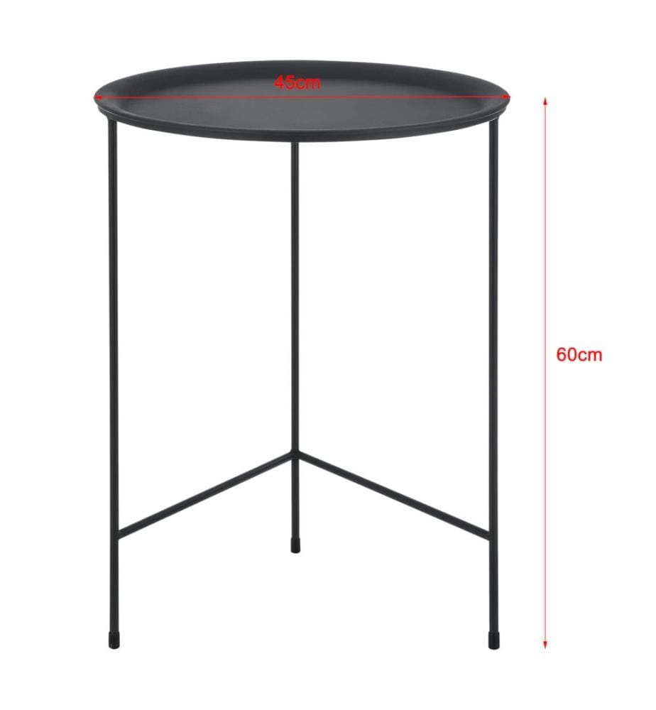 Couchtisch Gatlinburg 3er Set Rund Metall Schwarz