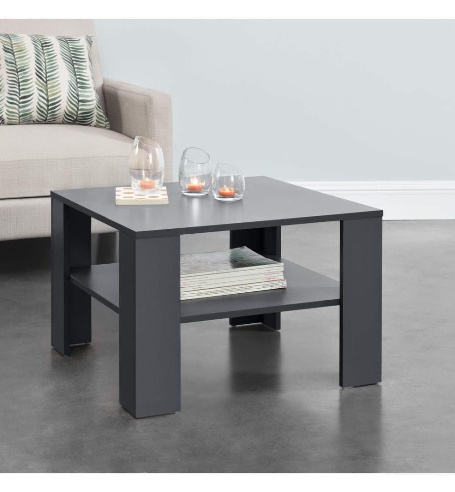 Couchtisch Aachen 60x60x40 cm mit Ablage Grau