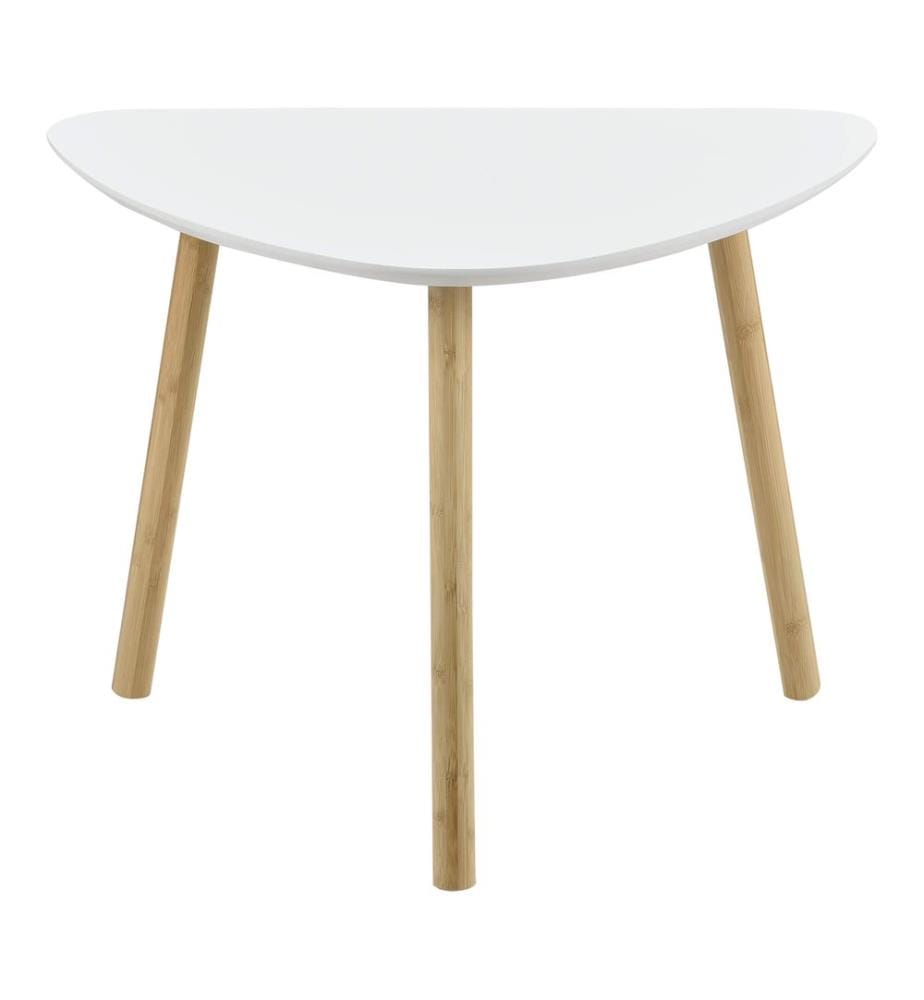 Lot de 2 tables basses Levanger en bambou blanc