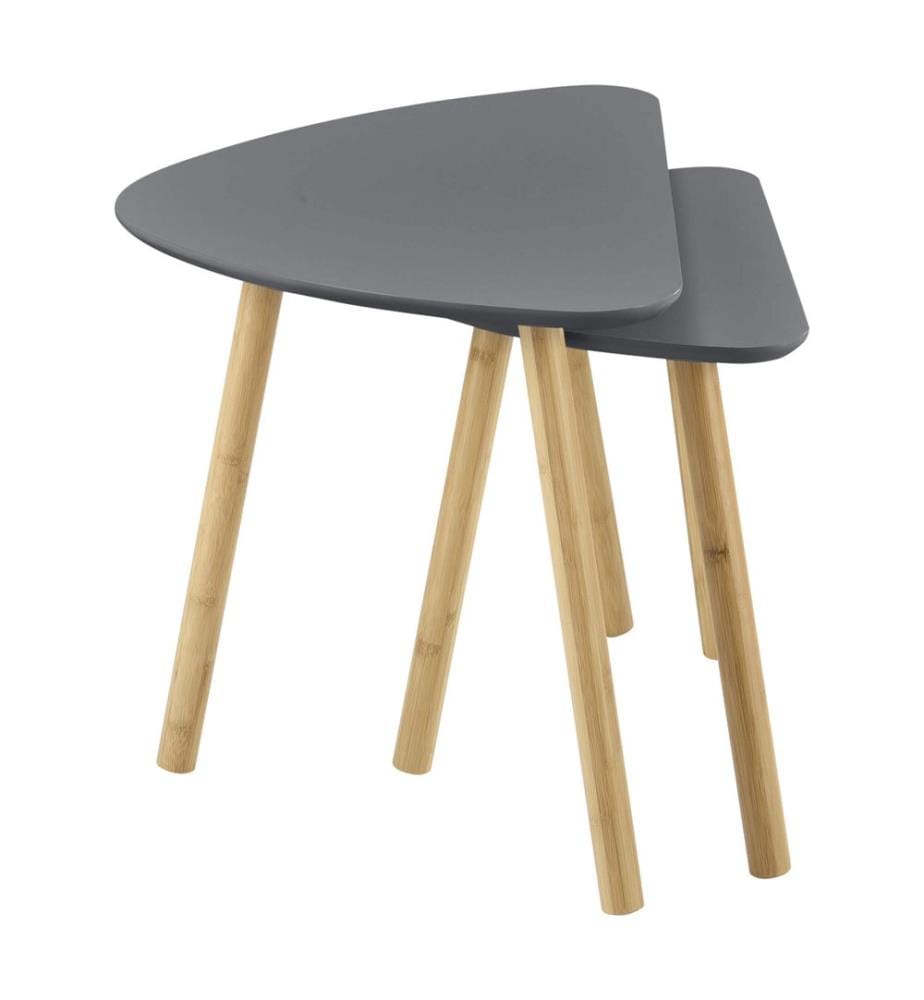 Lot de 2 tables basses Levanger en bambou gris