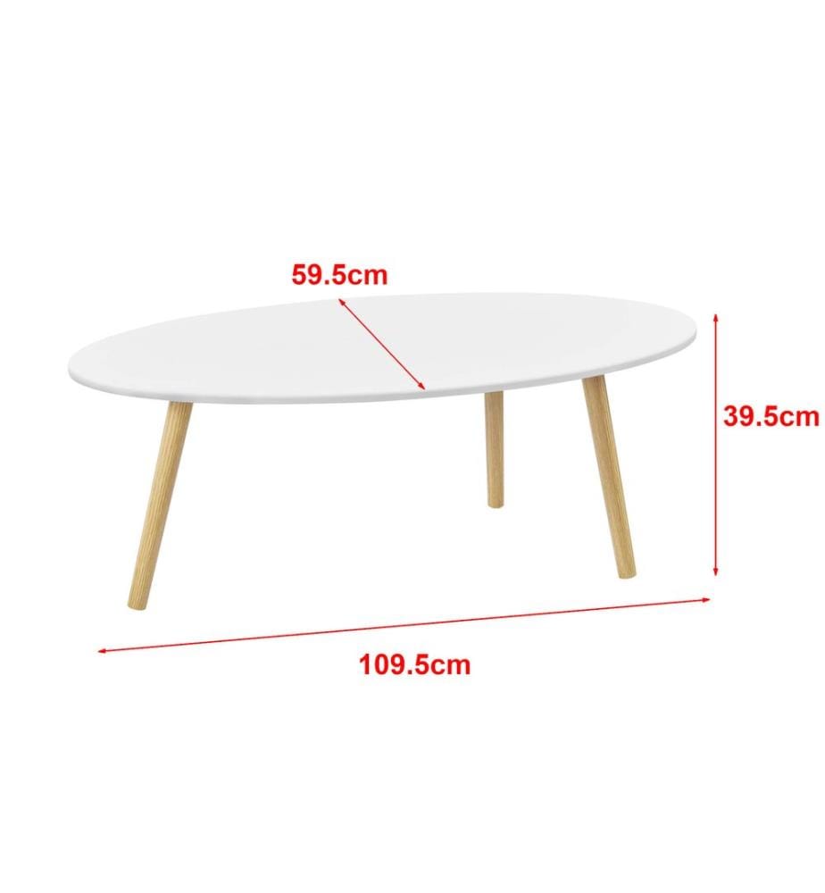 Table basse Viborg 109,5 x 59,5 x 39,5 cm Blanc