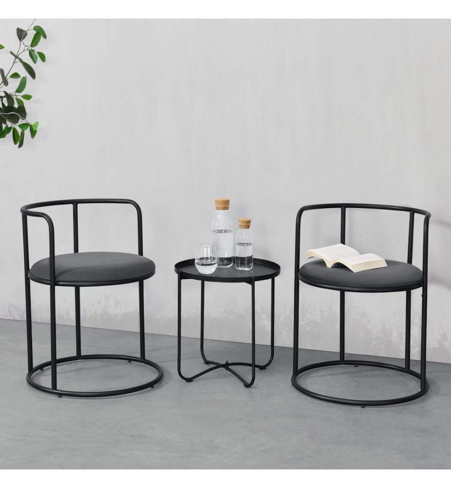 Ensemble de table 3 pièces : table Älvkarleby avec 2 chaises, noir