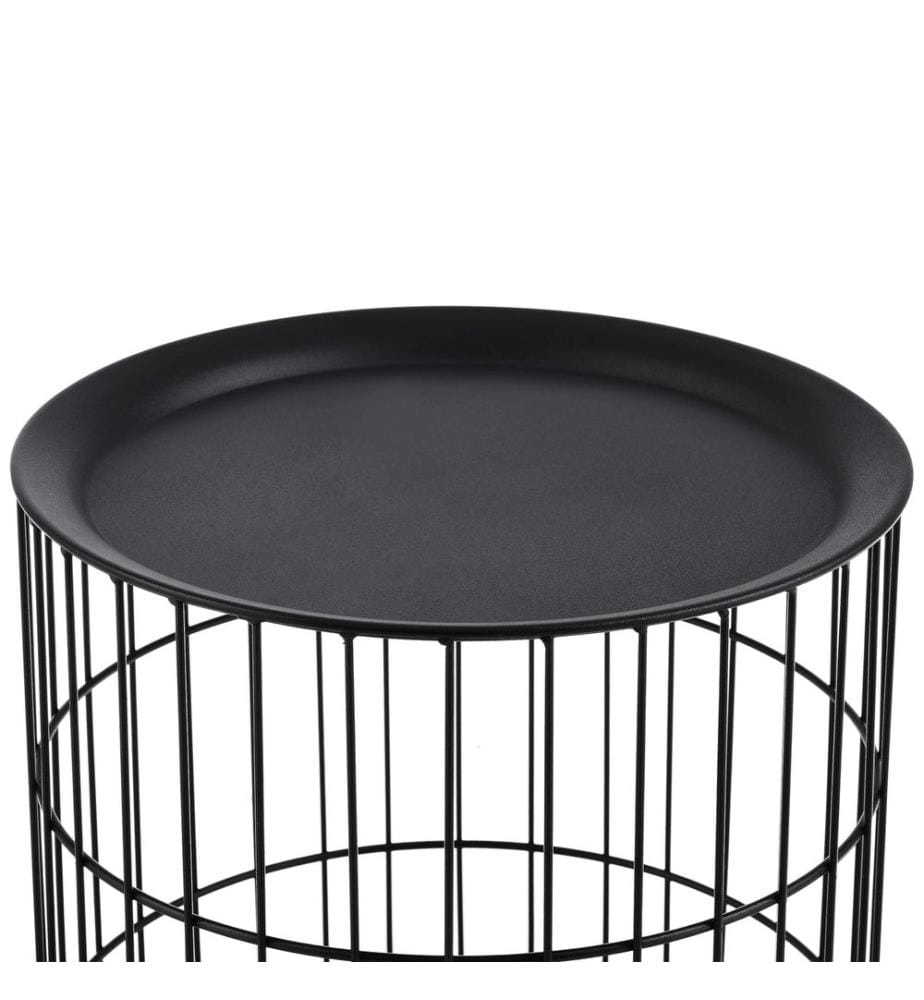 Metallkorb Beistelltisch Flassin 40x40x37 Schwarz