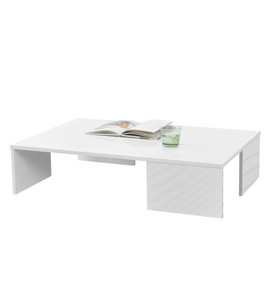 Couchtisch Tierp 90x60x20 cm Weiss Hochglanz