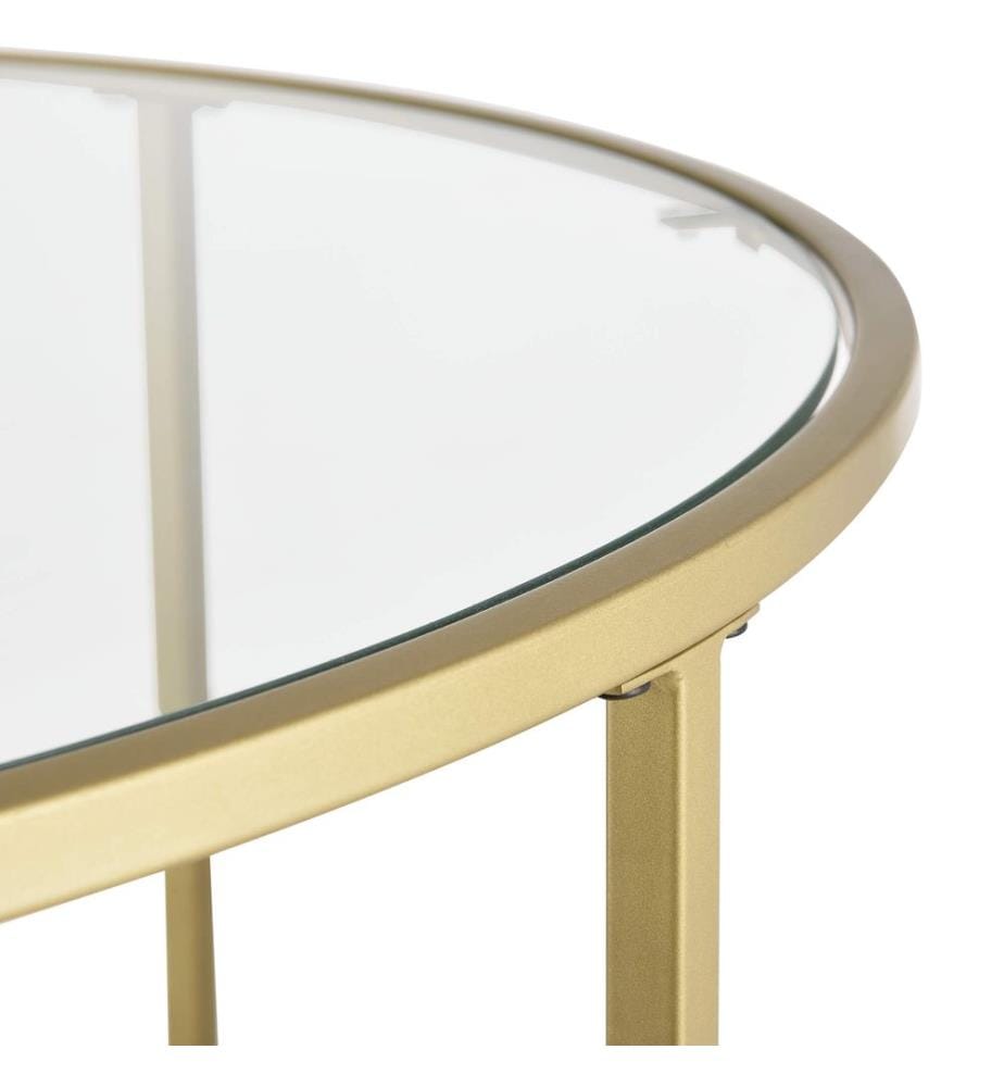 Table basse Kouvola, structure en acier, 84 x 45,5 cm, couleur dorée