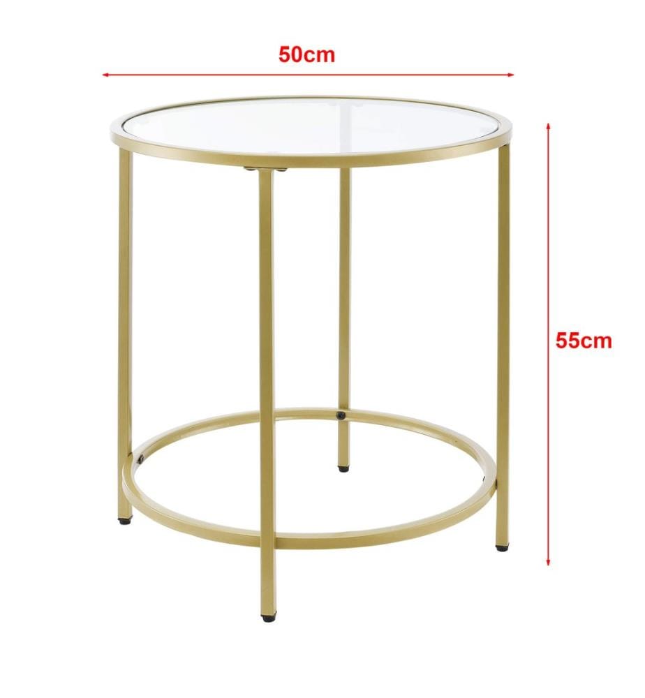 Table d'appoint Ähtäri, structure en acier, 50 x 55 cm, couleur dorée