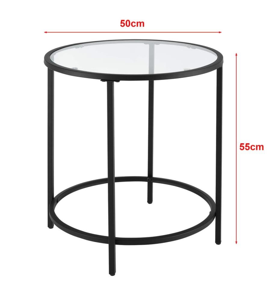 Table d'appoint Ähtäri, structure en acier, 50 x 55 cm, noir