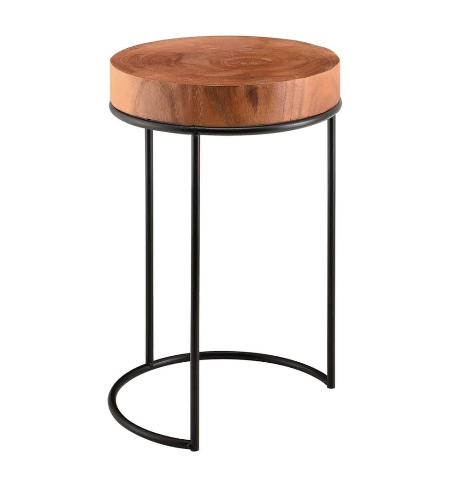 Beistelltisch Rauma Holz Naturbelassen auf Metallgestell HxD 45 x 28 cm
