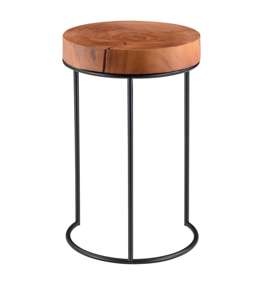 Beistelltisch Rauma Holz Naturbelassen auf Metallgestell HxD 45 x 28 cm