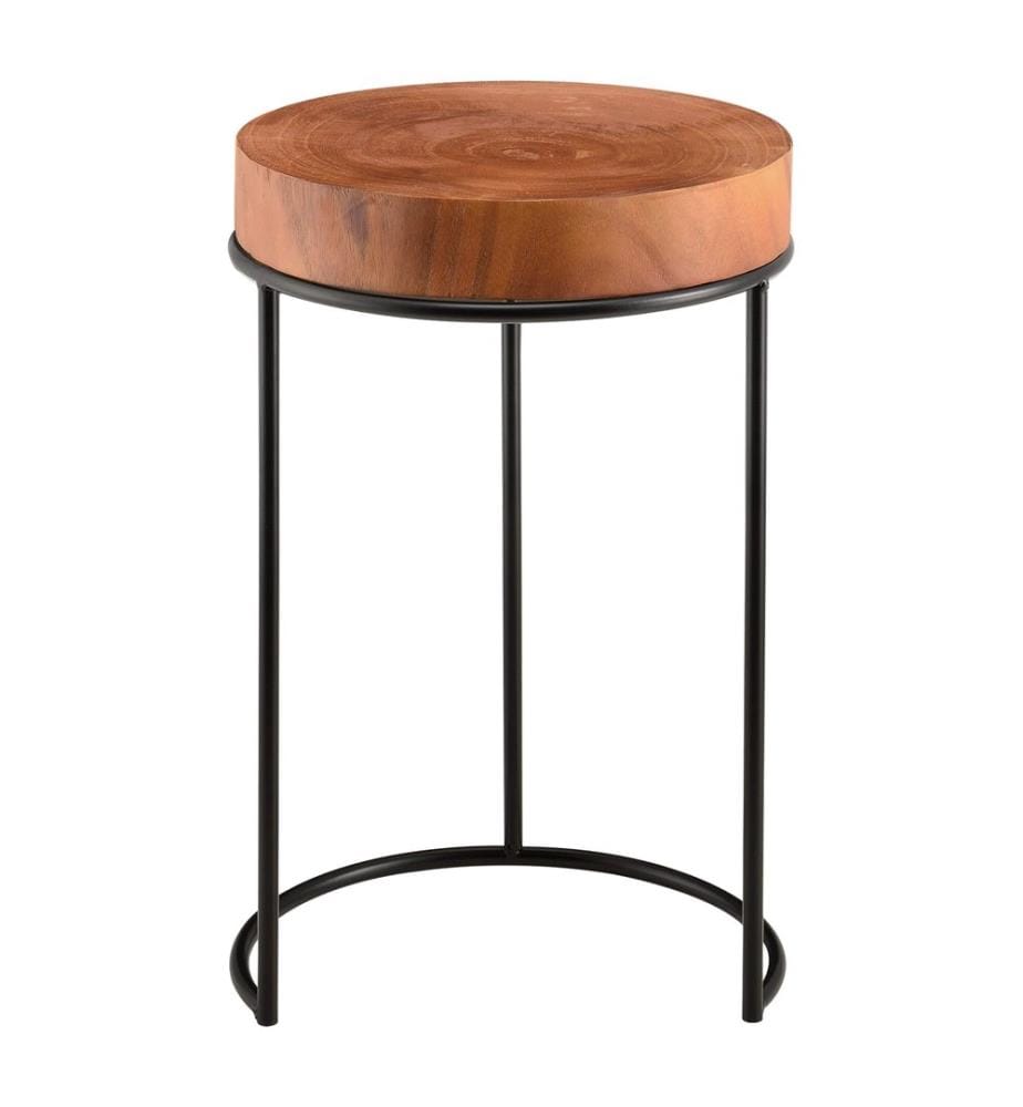 Beistelltisch Rauma Holz Naturbelassen auf Metallgestell HxD 45 x 28 cm