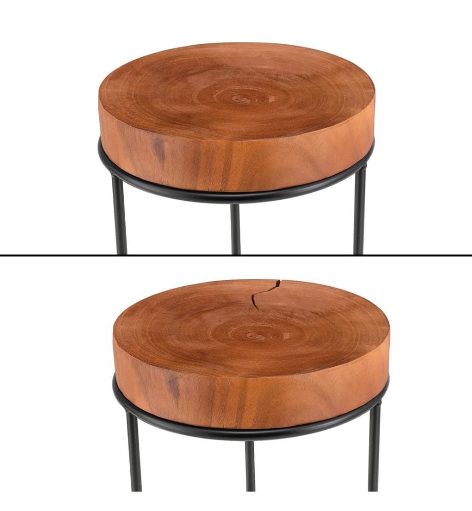Beistelltisch Rauma Holz Naturbelassen auf Metallgestell HxD 45 x 28 cm