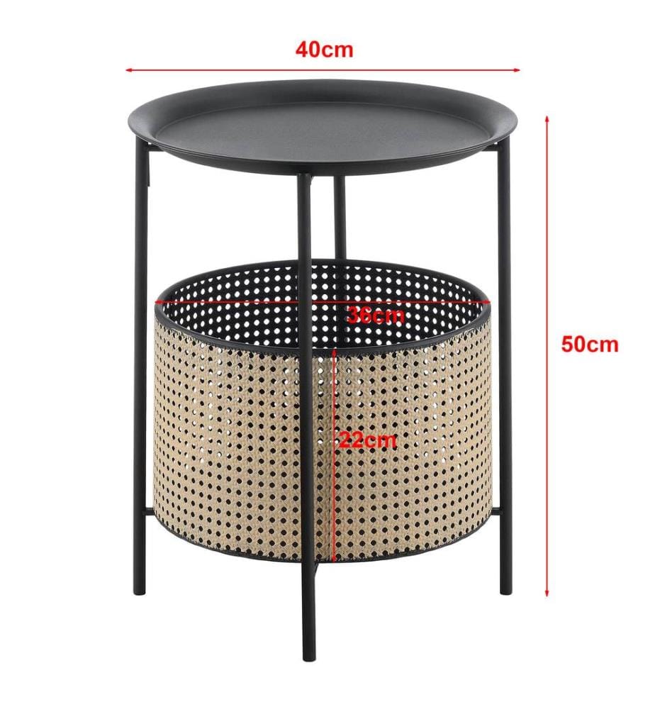 Beistelltisch Beaumont 50x40 cm Schwarz Sandfarben