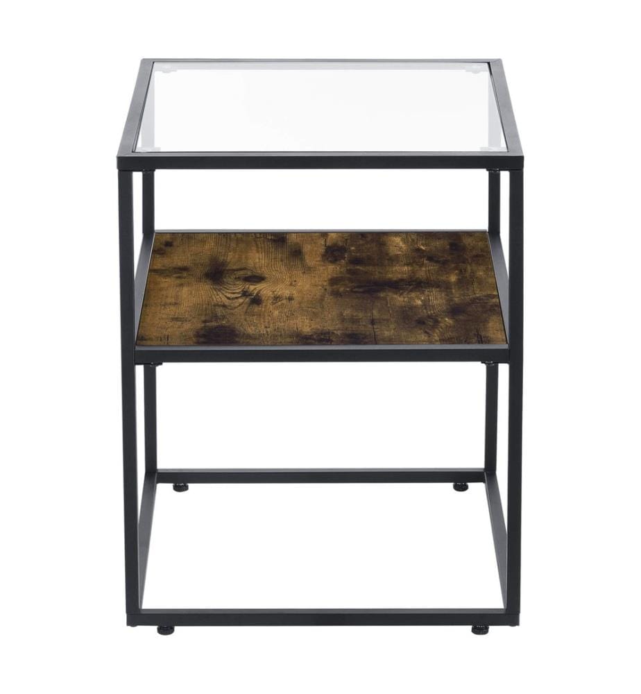 Beistelltisch Lessebo 55x43x43 cm Schwarz Dunkler Holzton