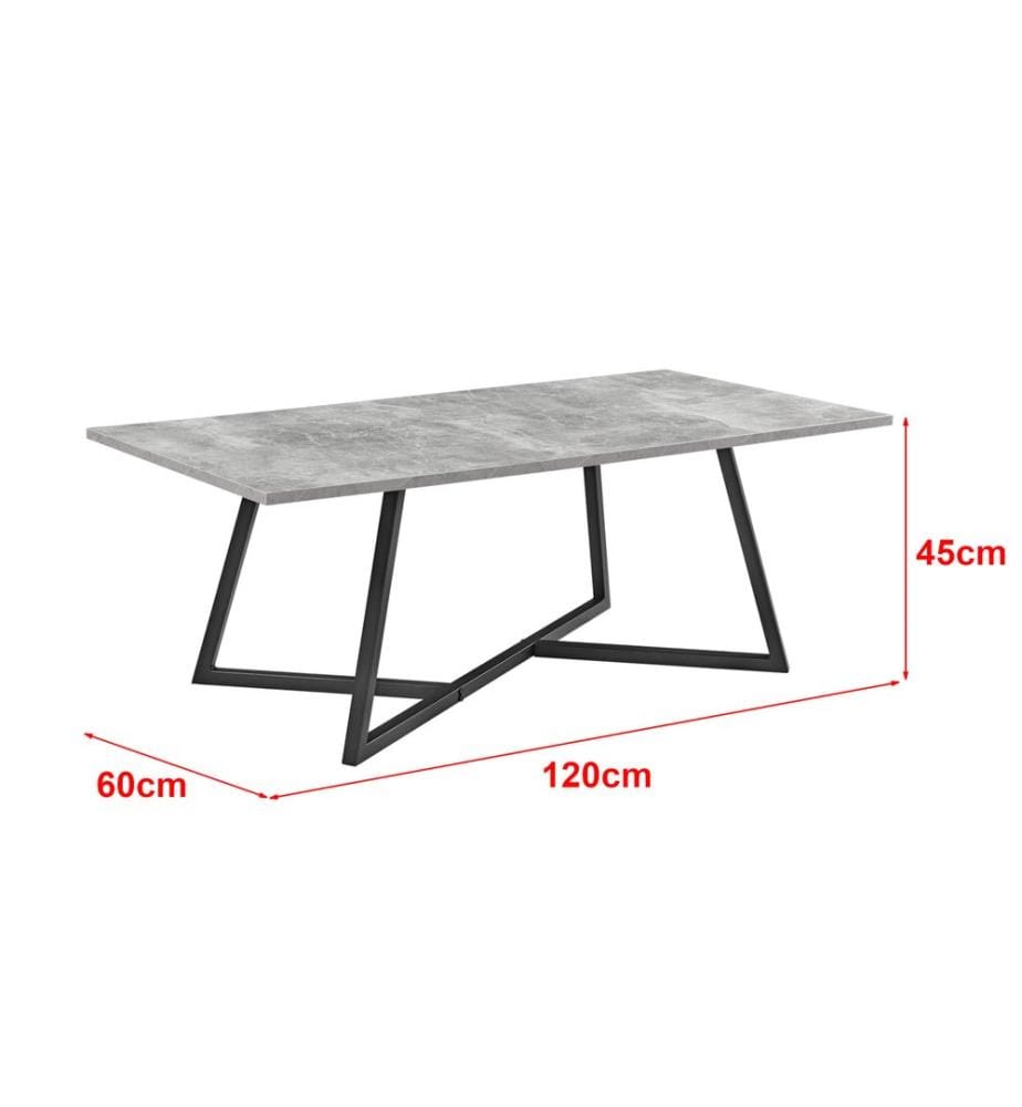 Couchtisch Mosta 120 x 60 x 45 cm Betonoptik