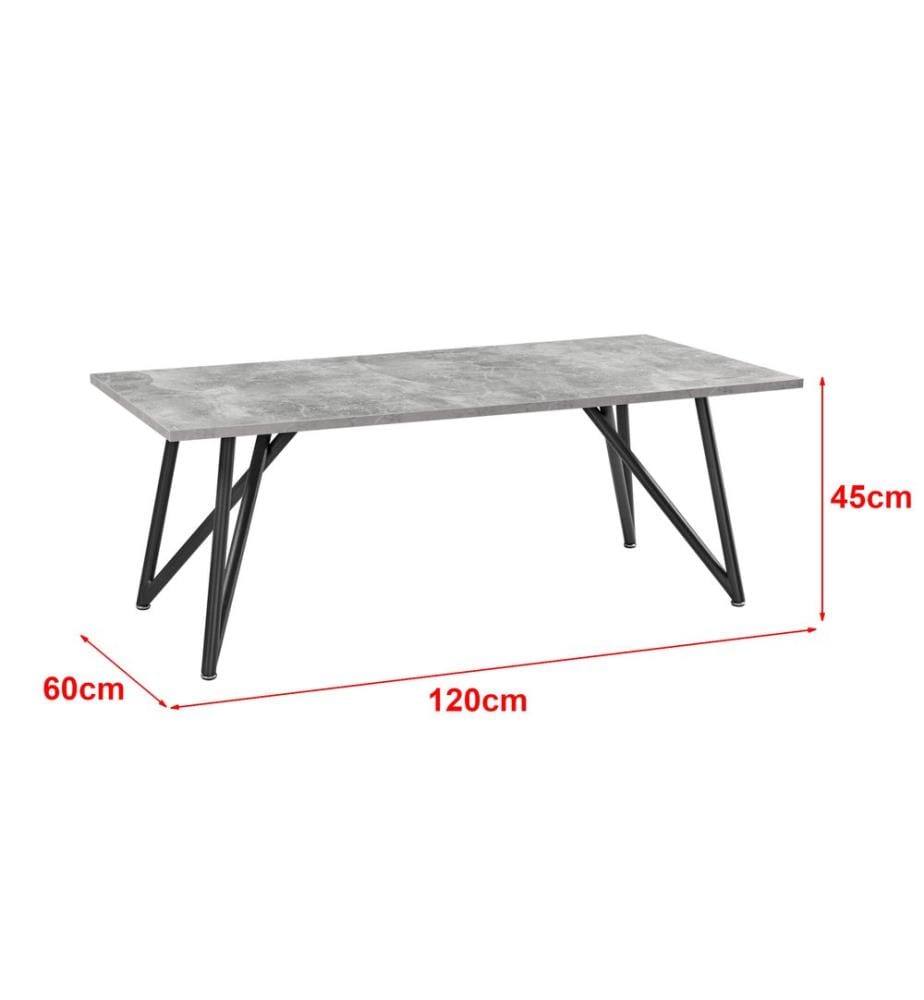 Couchtisch Säter 120 x 60 x 45 cm Betonoptik