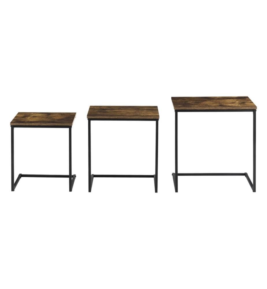 Lot de 3 tables d'appoint Tjörn, teinte bois foncé