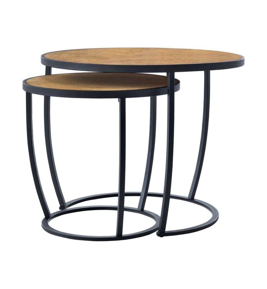 Lot de 2 tables basses Neqi, style bois