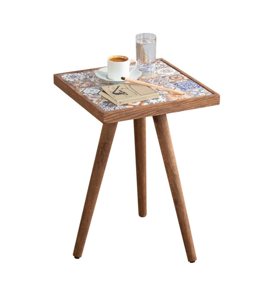 Table d'appoint Götene 45 x 32 x 32 cm, aspect noyer