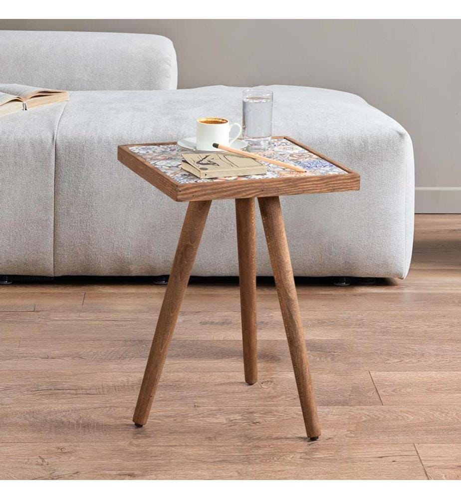 Table d'appoint Götene 45 x 32 x 32 cm, aspect noyer