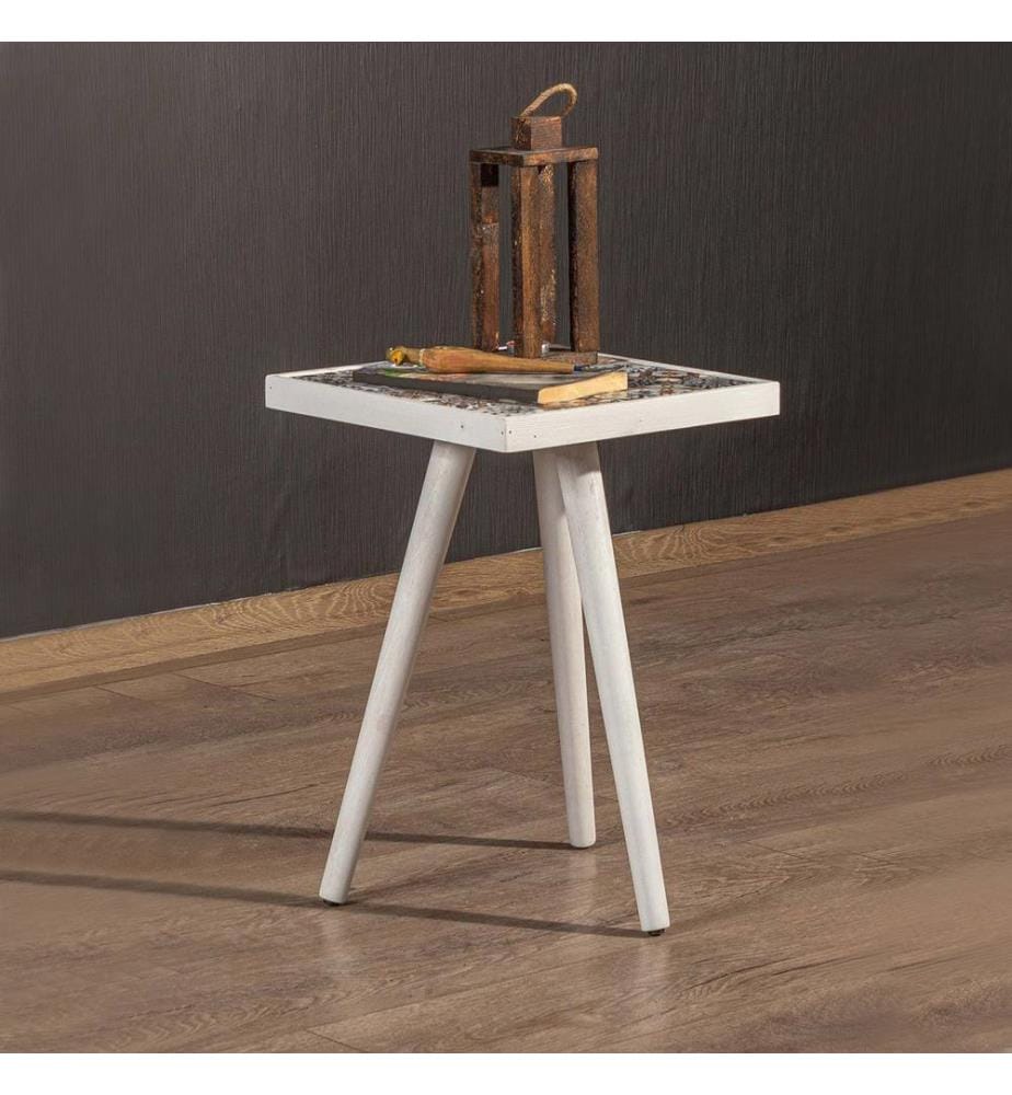Table d'appoint Götene 45 x 32 x 32 cm, blanche