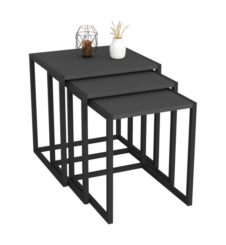 Ensemble de 3 tables gigognes Sunnfjord, anthracite