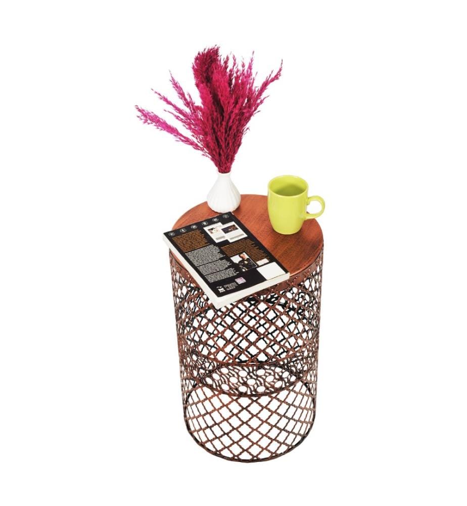 Table d'appoint Keminmaa en métal, 48 x 30 cm, couleur cuivre