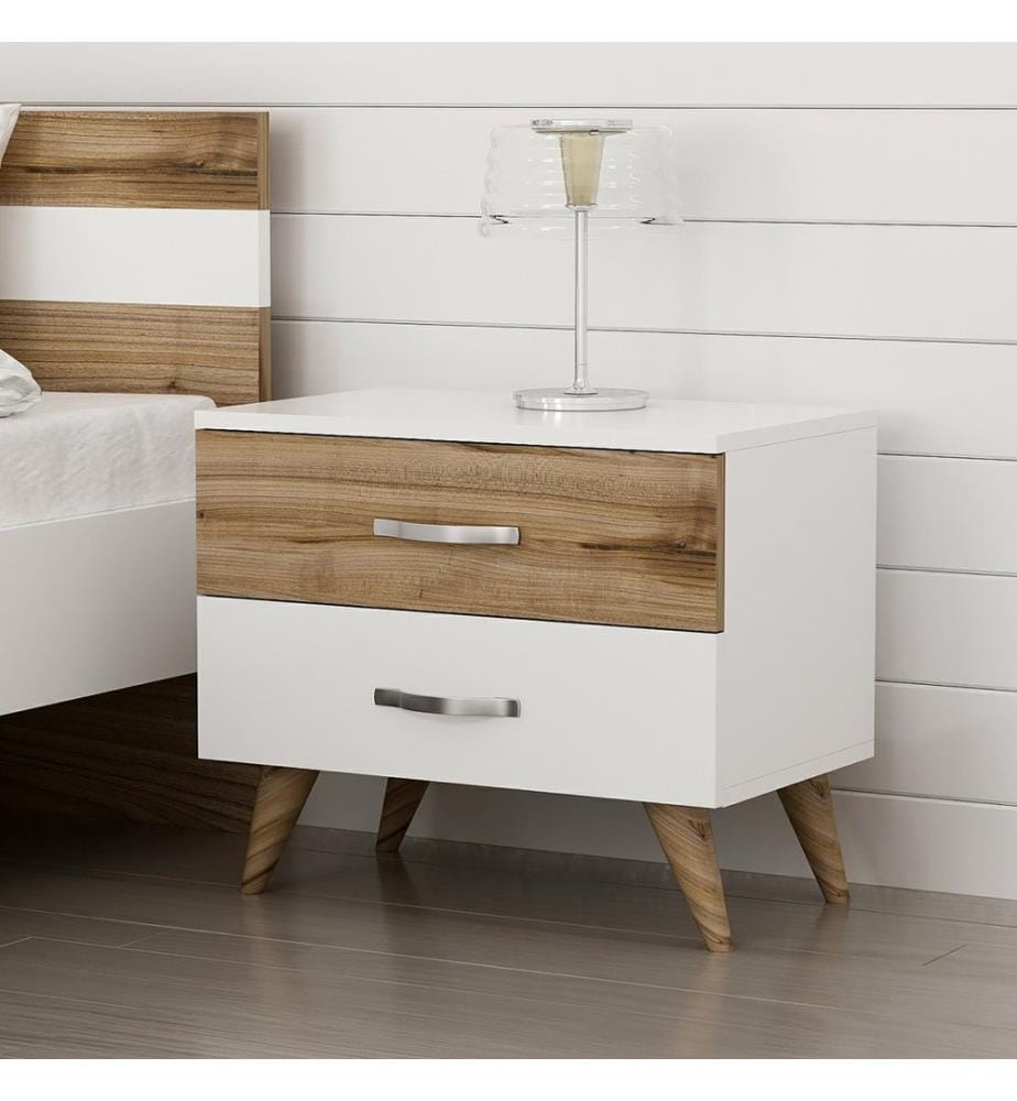 Table de chevet Allerød 51 x 60 x 37 cm, chêne blanc