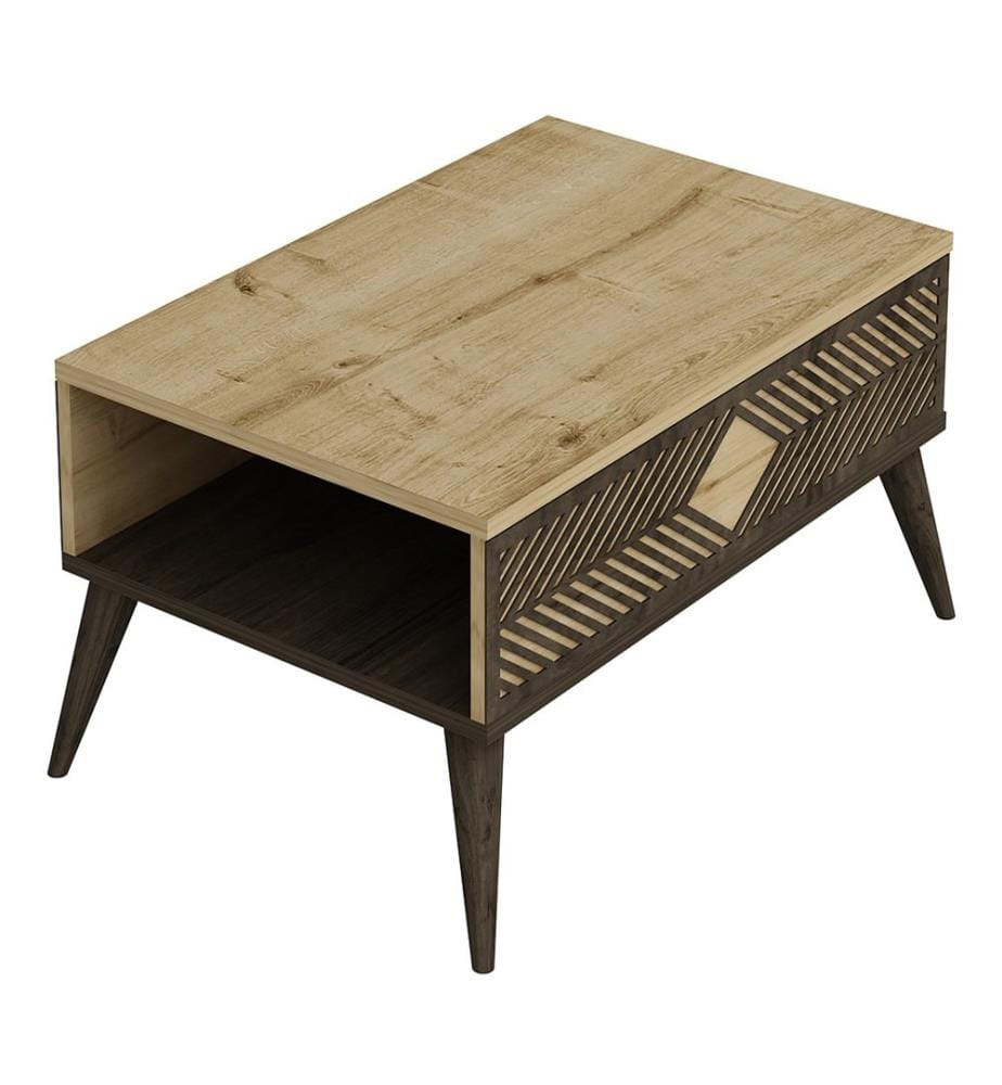 Table basse Nissedal en chêne et noyer